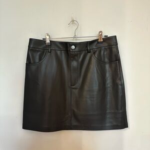 MANGO Leather Mini Skirt